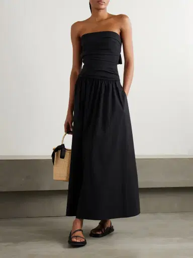 St. Agni Strapless Tie-back Crinkled Cotton-blend Maxi Dress | Thumbnail 2 St. Agni Strapless Tie-back Crinkled Cotton-blend Maxi Dress | Thumbnail 2