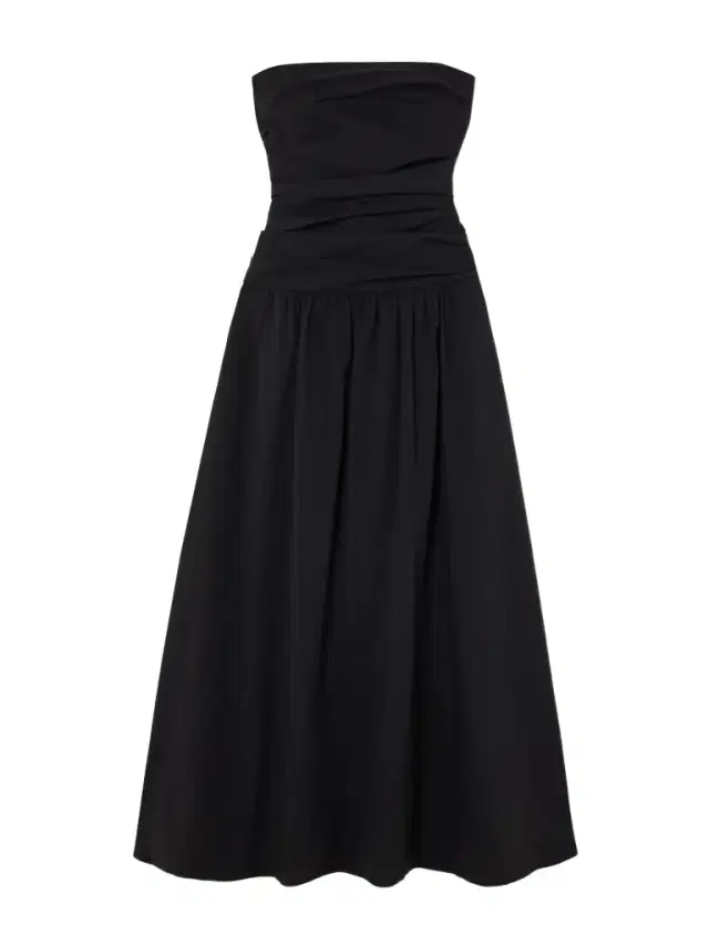 Strapless Tie-back Crinkled Cotton-blend Maxi Dress