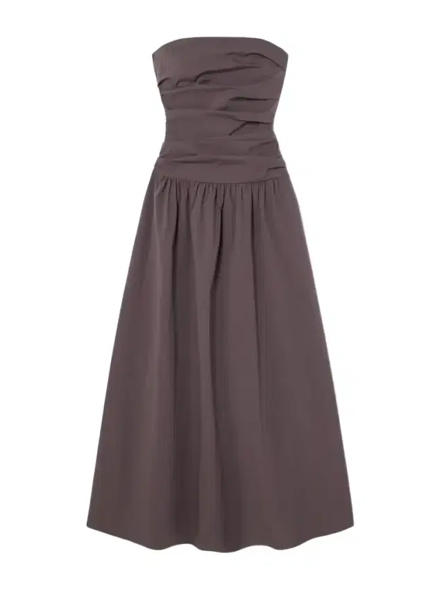 Strapless Tie-back Crinkled Cotton-blend Maxi Dress
