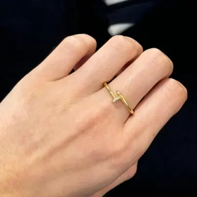 Wish Fine Jewelry 0.03cts Diamond 18K Gold Ring | Thumbnail 2