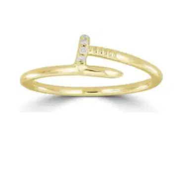 Wish Fine Jewelry 0.03cts Diamond 18K Gold Ring | Thumbnail 1