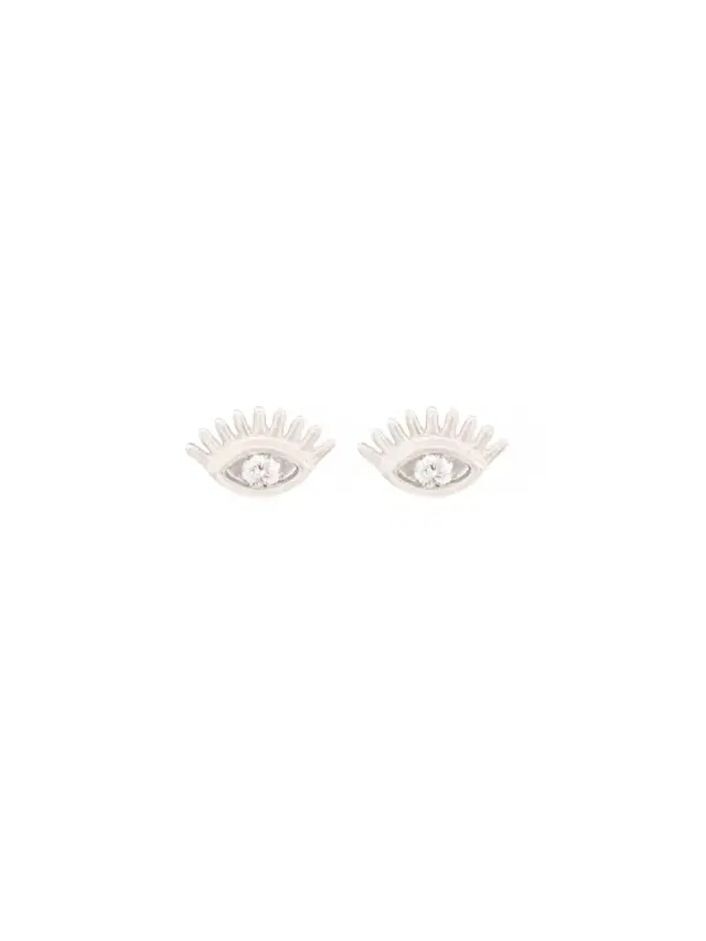 0.13ct Diamond 14K Gold Evil Eye Dainty Stud