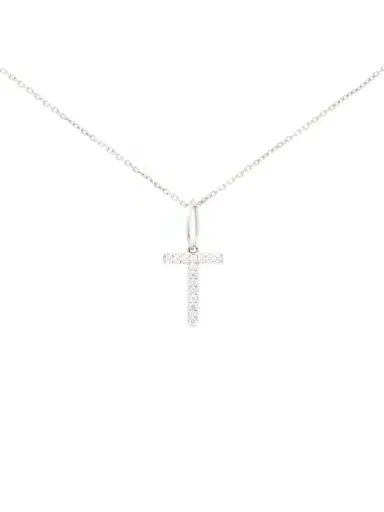 Wish Fine Jewelry 0.15ct Diamond 18K Gold Letter T Pendant | Thumbnail 1 Wish Fine Jewelry 0.15ct Diamond 18K Gold Letter T Pendant | Thumbnail 1