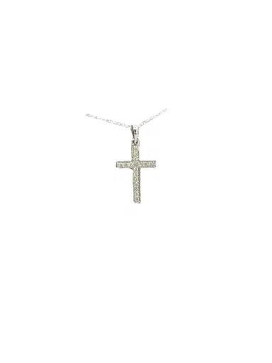 Wish Fine Jewelry 0.17ct Diamond 14K Gold Cross Necklace | Thumbnail 1