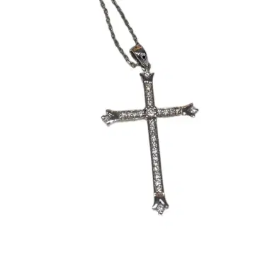 Wish Fine Jewelry 0.18cts Diamond 14K Gold Cross Necklace | Thumbnail 1