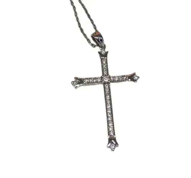 0.18cts Diamond 14K Gold Cross Necklace