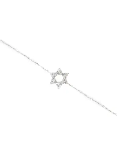 Wish Fine Jewelry 0.19ct Diamond 18K Gold Star of David Bracelet | Thumbnail 2 Wish Fine Jewelry 0.19ct Diamond 18K Gold Star of David Bracelet | Thumbnail 2