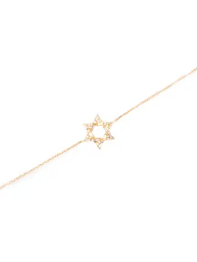 Wish Fine Jewelry 0.19ct Diamond 18K Gold Star of David Bracelet | Thumbnail 1 Wish Fine Jewelry 0.19ct Diamond 18K Gold Star of David Bracelet | Thumbnail 1