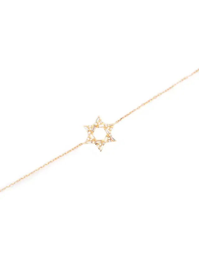 Wish Fine Jewelry 0.19ct Diamond 18K Gold Star of David Bracelet