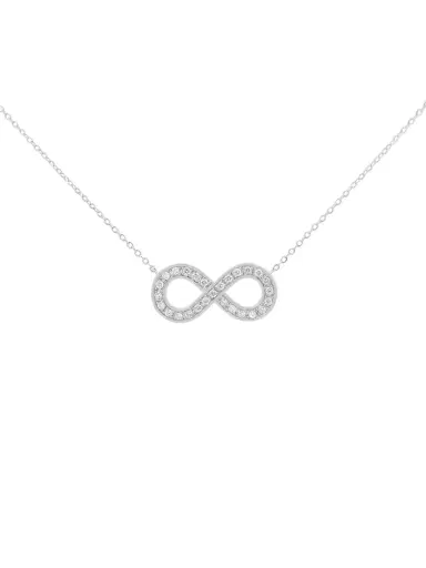Wish Fine Jewelry 0.20ct Diamond 14K Gold Infinity Symbol Pendant Necklace | Thumbnail 2 Wish Fine Jewelry 0.20ct Diamond 14K Gold Infinity Symbol Pendant Necklace | Thumbnail 2