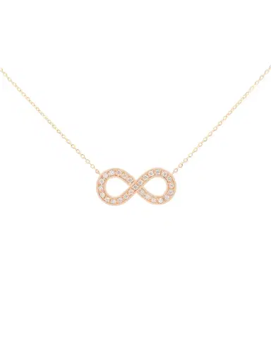 Wish Fine Jewelry 0.20ct Diamond 14K Gold Infinity Symbol Pendant Necklace | Thumbnail 1 Wish Fine Jewelry 0.20ct Diamond 14K Gold Infinity Symbol Pendant Necklace | Thumbnail 1