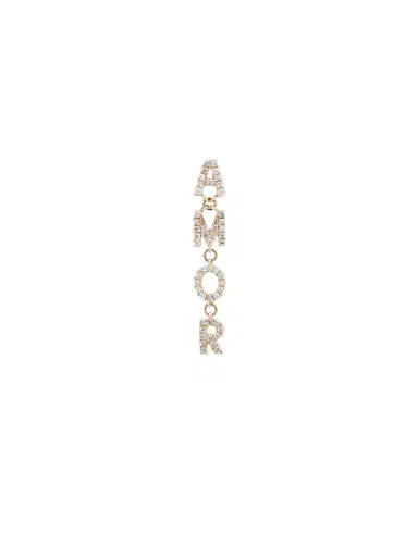 Wish Fine Jewelry 0.20ct Diamond 18K Gold Amor Single Dangle Drop Earrings | Thumbnail 2 Wish Fine Jewelry 0.20ct Diamond 18K Gold Amor Single Dangle Drop Earrings | Thumbnail 2