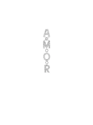 Wish Fine Jewelry 0.20ct Diamond 18K Gold Amor Single Dangle Drop Earrings | Thumbnail 1 Wish Fine Jewelry 0.20ct Diamond 18K Gold Amor Single Dangle Drop Earrings | Thumbnail 1