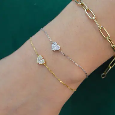 Wish Fine Jewelry 0.20ct Diamond 18K Gold Heart Chain Bracelet | Thumbnail 2 Wish Fine Jewelry 0.20ct Diamond 18K Gold Heart Chain Bracelet | Thumbnail 2