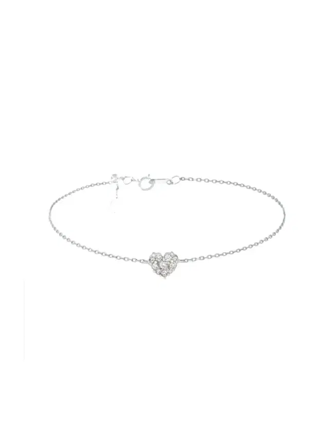 0.20ct Diamond 18K Gold Heart Chain Bracelet
