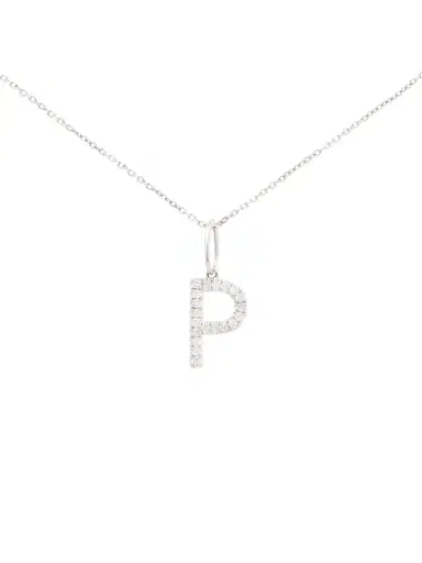 Wish Fine Jewelry 0.20ct Diamond 18K Gold Letter P Pendant | Thumbnail 1 Wish Fine Jewelry 0.20ct Diamond 18K Gold Letter P Pendant | Thumbnail 1