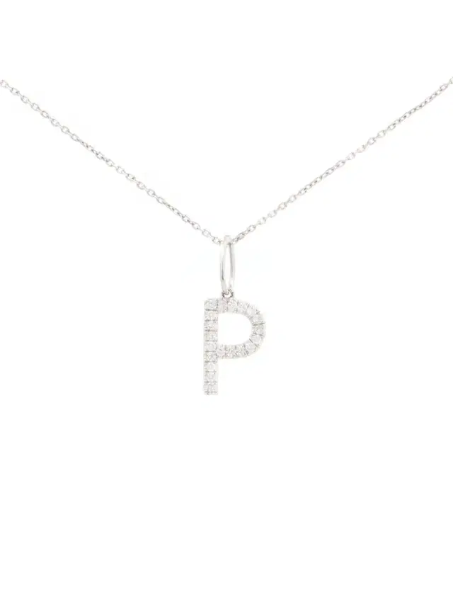 Wish Fine Jewelry 0.20ct Diamond 18K Gold Letter P Pendant