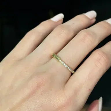 Wish Fine Jewelry 0.20ct Diamond 18K Gold Pave Alliance Ring | Thumbnail 4