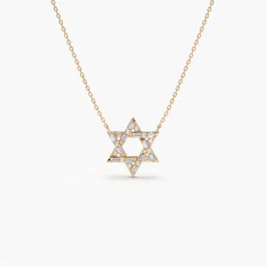 Wish Fine Jewelry 0.20ct Diamond 18K Gold Star of David Necklace | Thumbnail 2