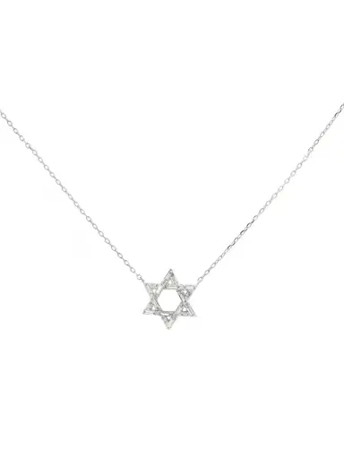 Wish Fine Jewelry 0.20ct Diamond 18K Gold Star of David Necklace | Thumbnail 3