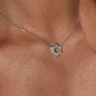 Wish Fine Jewelry 0.20ct Diamond 18K Gold Star of David Necklace | Thumbnail 4