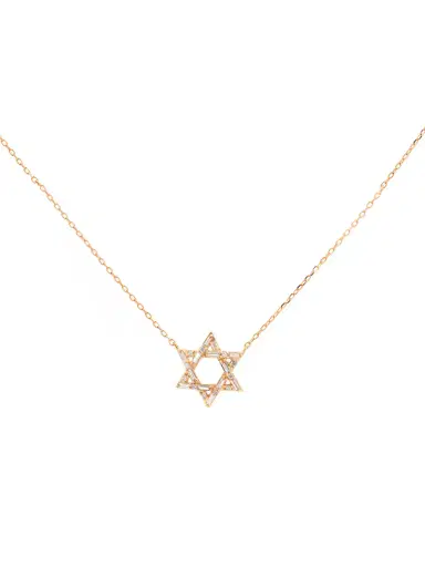 Wish Fine Jewelry 0.20ct Diamond 18K Gold Star of David Necklace | Thumbnail 1