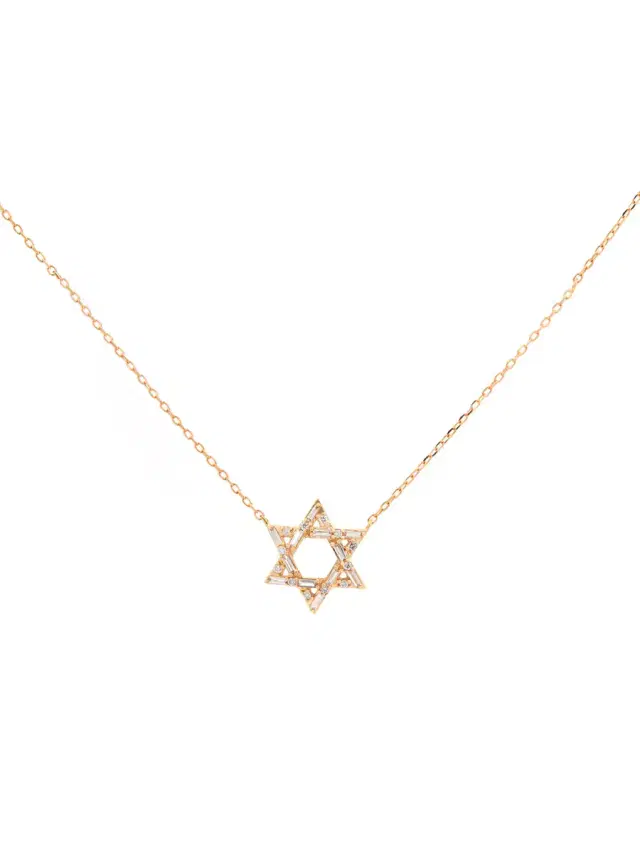 Wish Fine Jewelry 0.20ct Diamond 18K Gold Star of David Necklace