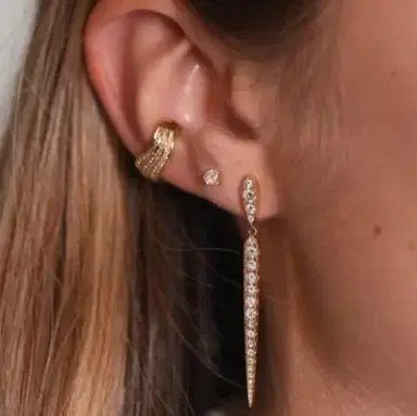 Wish Fine Jewelry 0.20ct Diamond 18K Gold Three Row Ear Cuff | Thumbnail 3 Wish Fine Jewelry 0.20ct Diamond 18K Gold Three Row Ear Cuff | Thumbnail 3