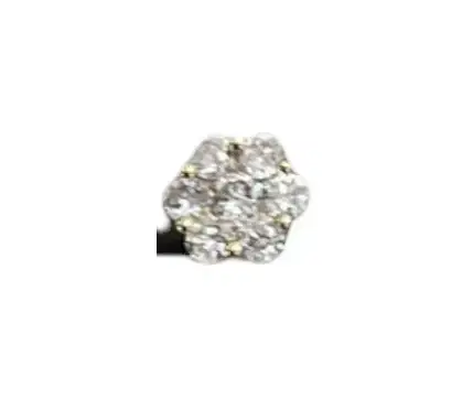 Wish Fine Jewelry 0.21ct Diamond 14K Gold Flower Pattern 01 Side Earring