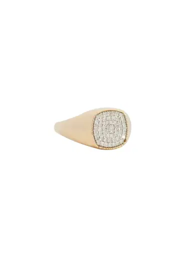 Wish Fine Jewelry 0.22ct Diamond 14K Gold Pave Signet Ring | Thumbnail 3