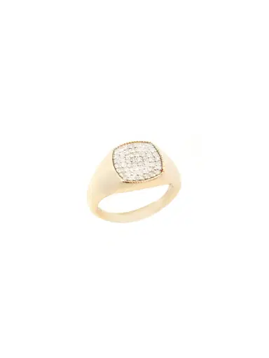 Wish Fine Jewelry 0.22ct Diamond 14K Gold Pave Signet Ring | Thumbnail 1