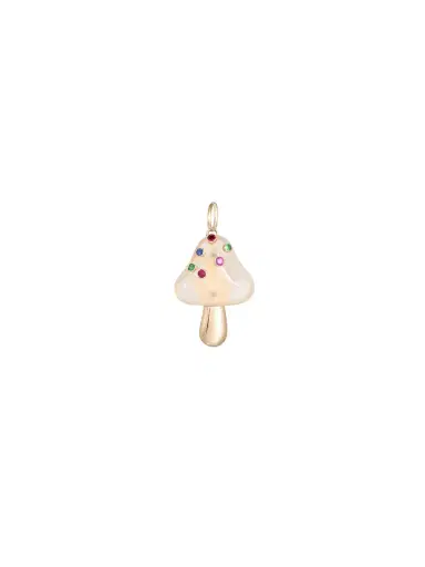 Wish Fine Jewelry 0.23ct Multi Color Sapphire 14K Gold Mushroom Pendant | Thumbnail 2 Wish Fine Jewelry 0.23ct Multi Color Sapphire 14K Gold Mushroom Pendant | Thumbnail 2