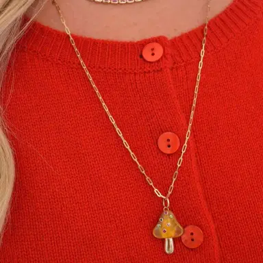 Wish Fine Jewelry 0.23ct Multi Color Sapphire 14K Gold Mushroom Pendant | Thumbnail 3 Wish Fine Jewelry 0.23ct Multi Color Sapphire 14K Gold Mushroom Pendant | Thumbnail 3