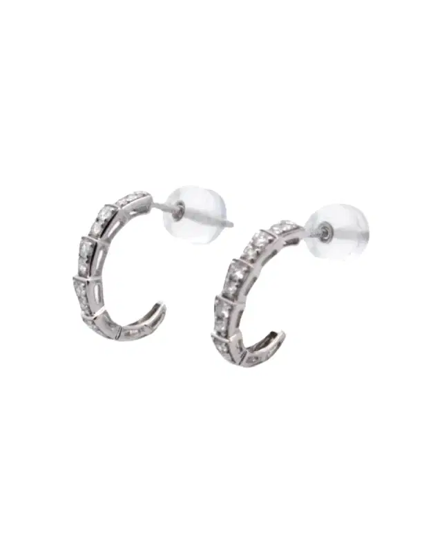 0.25ct Diamond 18K Gold Half Hoop Earrins