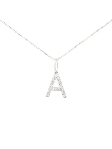 Wish Fine Jewelry 0.25ct Diamond 18K Gold Letter A Pendant | Thumbnail 1 Wish Fine Jewelry 0.25ct Diamond 18K Gold Letter A Pendant | Thumbnail 1