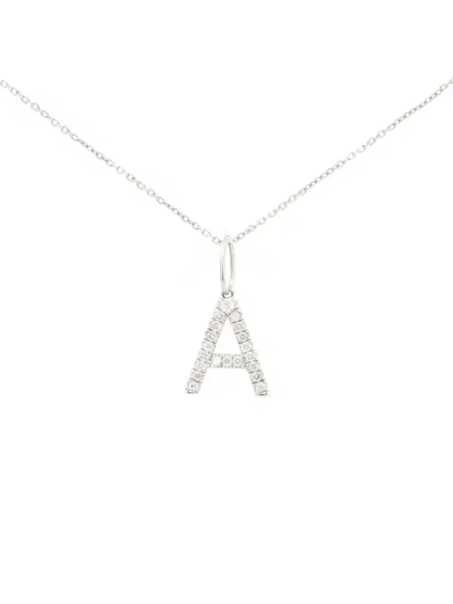 Wish Fine Jewelry 0.25ct Diamond 18K Gold Letter A Pendant