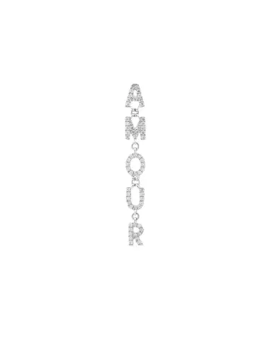 Wish Fine Jewelry 0.28ct Diamond 18K Gold Amour Single Dangle Drop Earrings | Thumbnail 1 Wish Fine Jewelry 0.28ct Diamond 18K Gold Amour Single Dangle Drop Earrings | Thumbnail 1