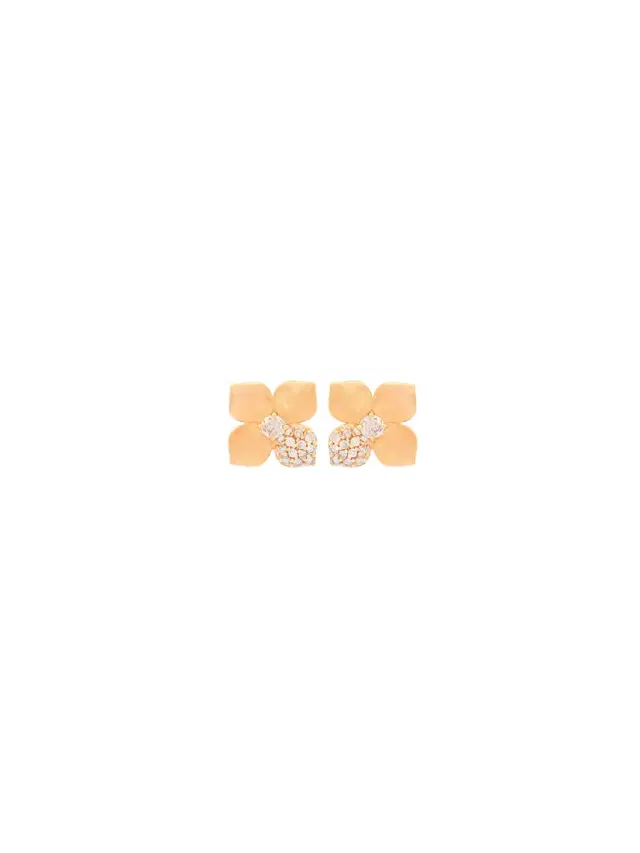 Wish Fine Jewelry 0.30ct Diamond 18K Gold Flower Earrings