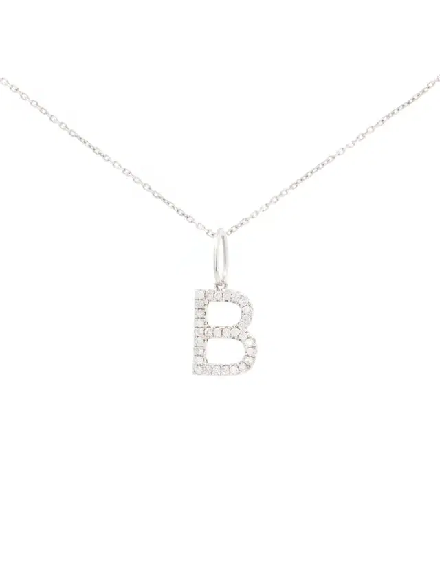 Wish Fine Jewelry 0.30ct Diamond 18K Gold Letter B Pendant