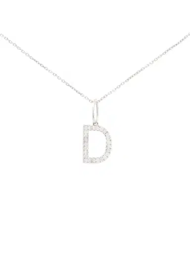 Wish Fine Jewelry 0.30ct Diamond 18K Gold Letter D Pendant | Thumbnail 1 Wish Fine Jewelry 0.30ct Diamond 18K Gold Letter D Pendant | Thumbnail 1