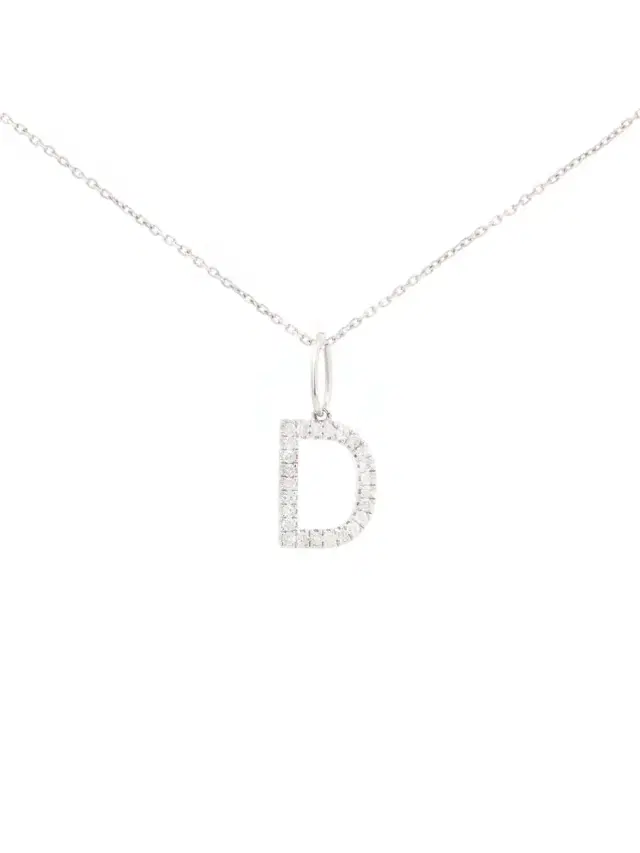 Wish Fine Jewelry 0.30ct Diamond 18K Gold Letter D Pendant
