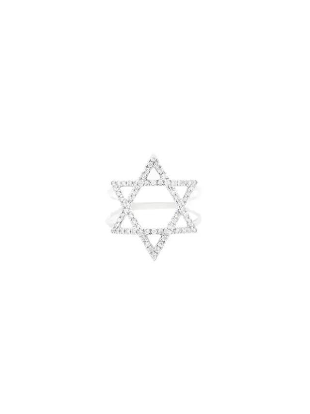 Wish Fine Jewelry 0.33ct Diamond 18K Gold Star of David Ring