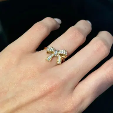 Wish Fine Jewelry 0.35ct Diamond 18K Gold Bow Ring | Thumbnail 2 Wish Fine Jewelry 0.35ct Diamond 18K Gold Bow Ring | Thumbnail 2