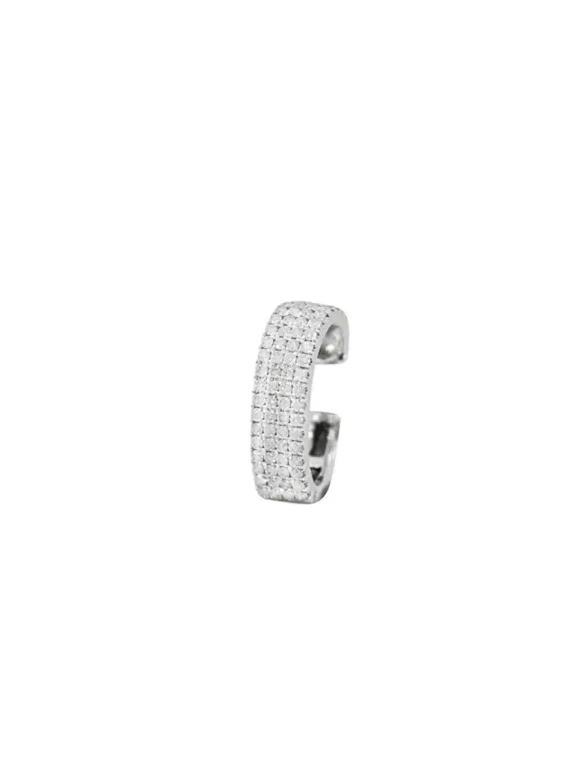 Wish Fine Jewelry 0.35ct Diamond 18K Gold Multi Row Pave Ear Cuff