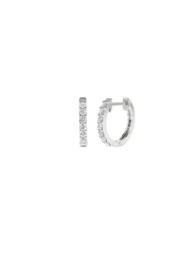 Wish Fine Jewelry 0.36ct Diamond 18K Gold Huggie Hoops Earrings | Thumbnail 2