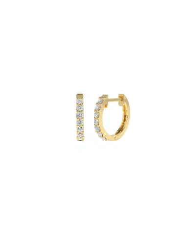 Wish Fine Jewelry 0.36ct Diamond 18K Gold Huggie Hoops Earrings | Thumbnail 1
