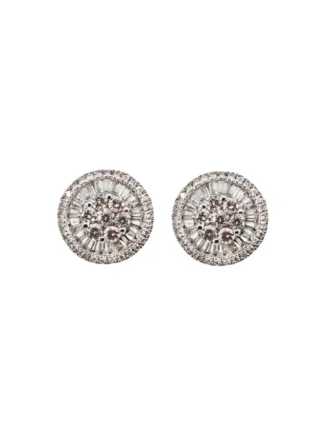 0.41ct Diamond 18K Gold Illusion Set Stud Earrings