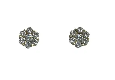 Wish Fine Jewelry 0.42ct Diamond 14K Gold Flower Pattern Earring | Thumbnail 1