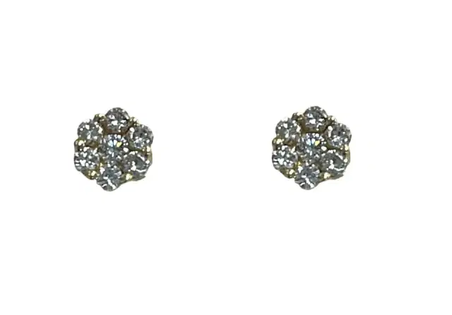 0.42ct Diamond 14K Gold Flower Pattern Earring
