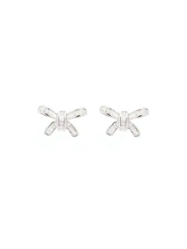 Wish Fine Jewelry 0.42ct Diamond 18K Gold Bow Stud Earrings | Thumbnail 1
